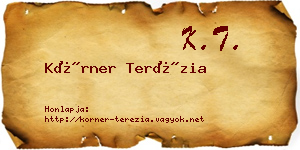 Körner Terézia névjegykártya