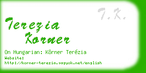 terezia korner business card